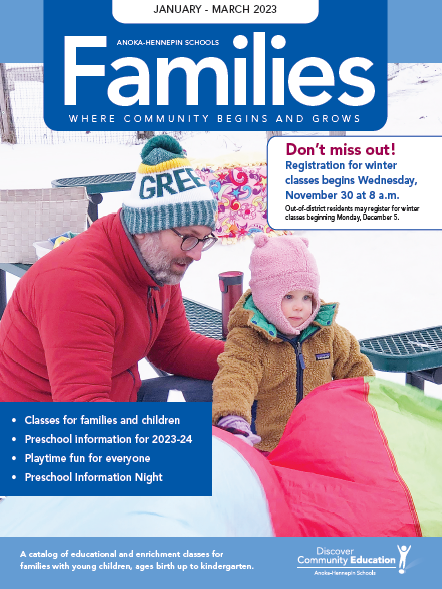 cover of winter 2023 families catalog